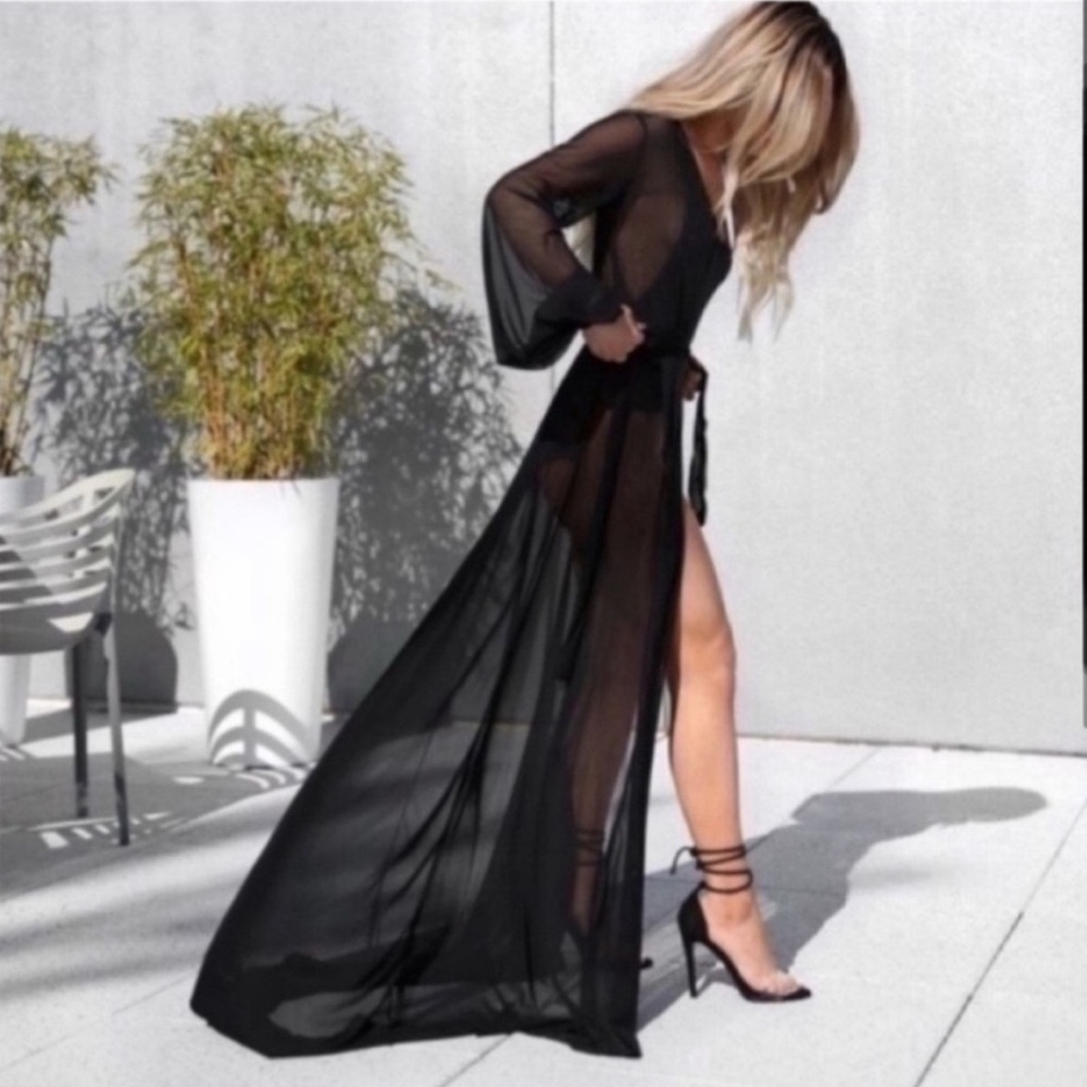 Sheer Black cover up Dress